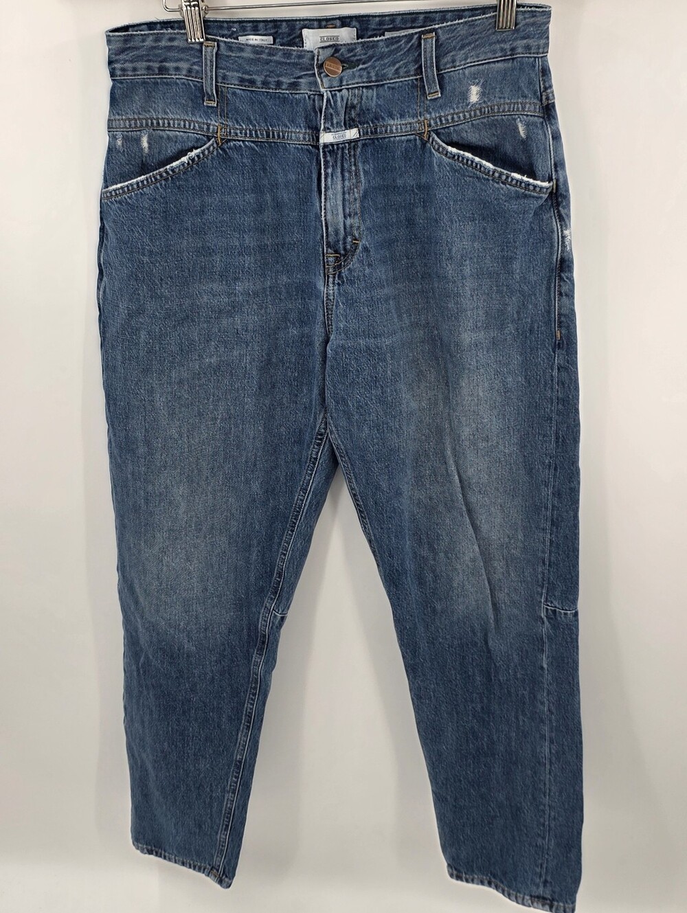 Closed Jeans Deni-X Slim Distressed Blue Denim Made In Italy Size 29 Women's